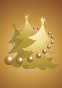 Sapin dor&eacute; sur fond chaleureux de No&euml;l